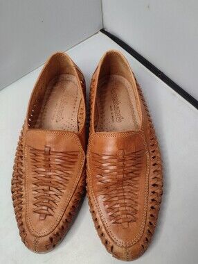 Weekends Mens Huarache Brazilian Leather Loafers  Shoes 8D Tan Brown A10